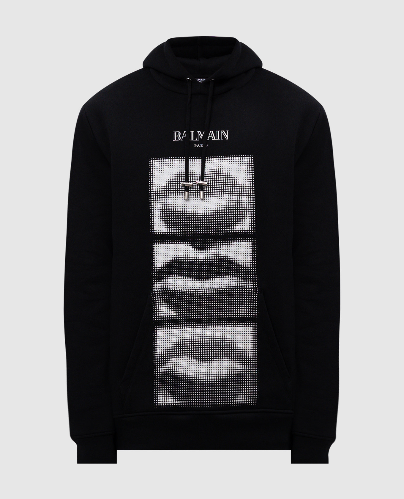

Black hoodie with contrasting LIPS print Balmain