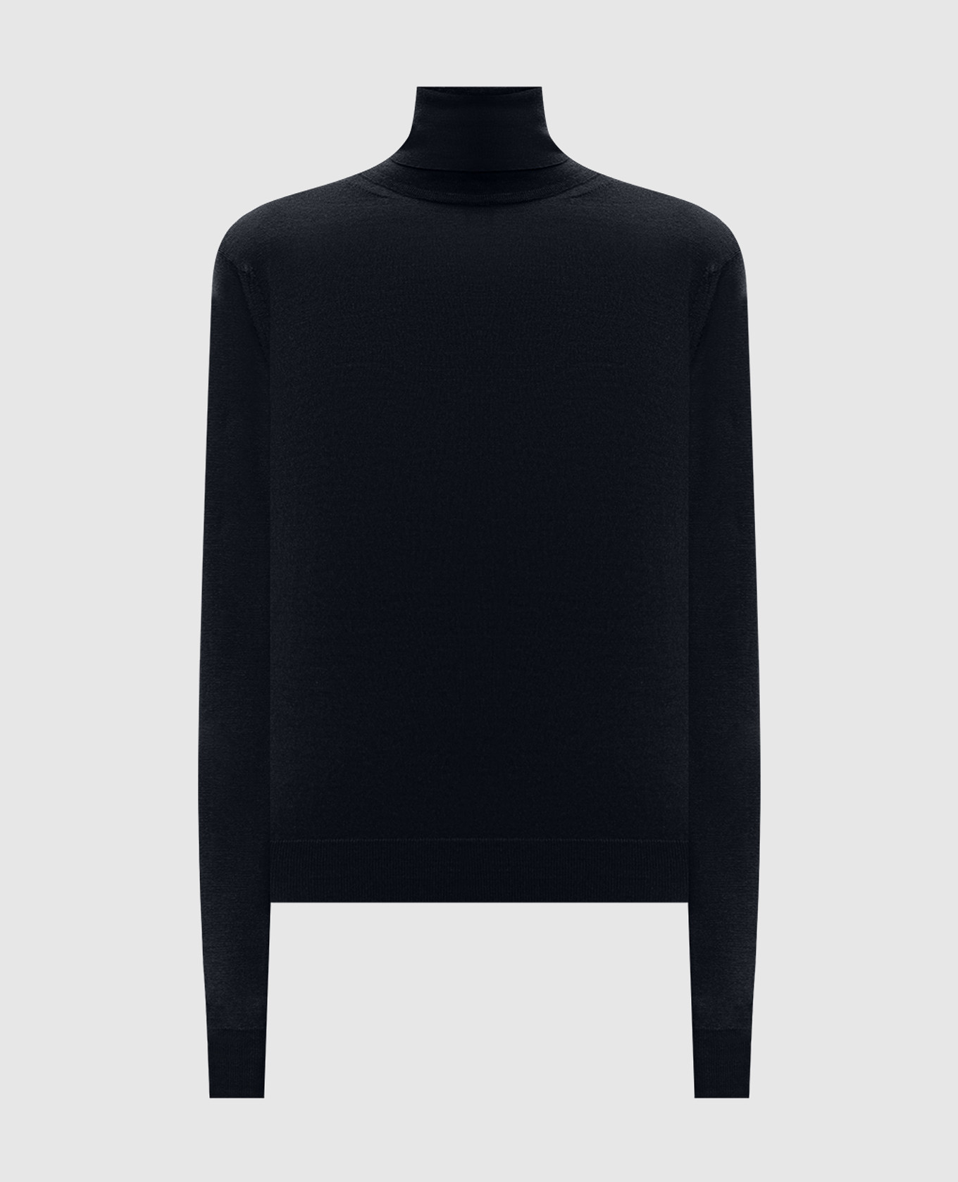 AOFIE black merino wool turtleneck John Smedley