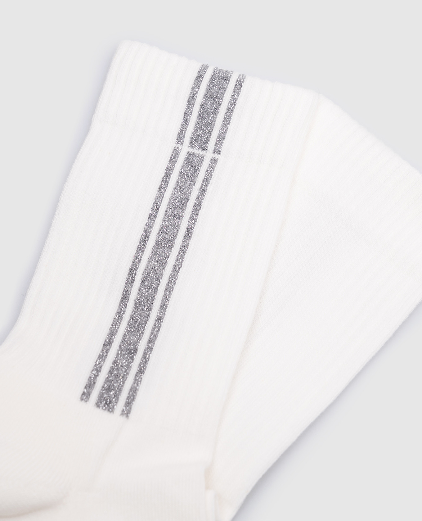 White ribbed socks with lurex Peserico 3