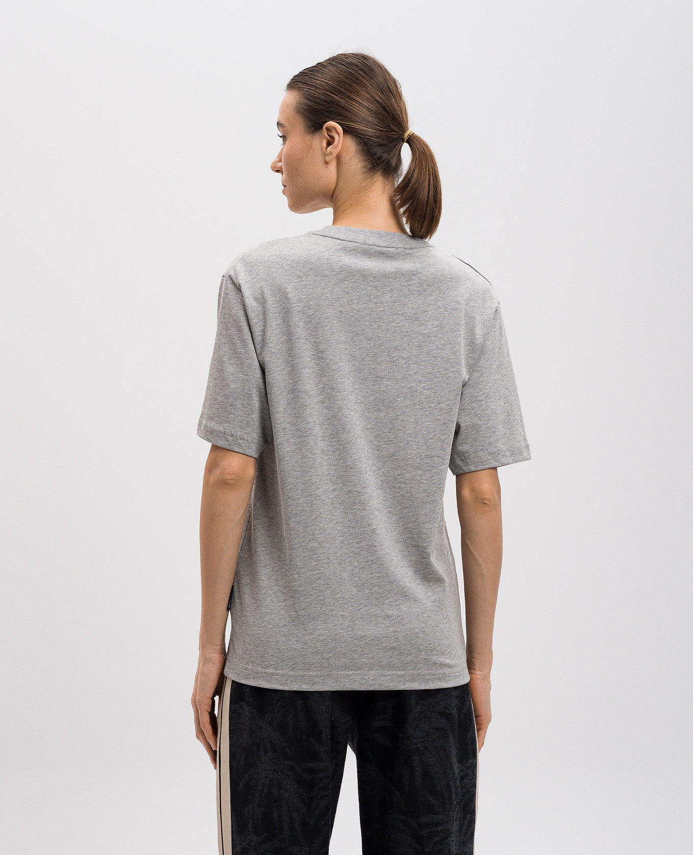Grey T-shirt with logo print Palm Angels 4