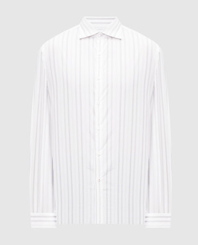 ISAIA White shirt with a striped pattern IM10TCC9817