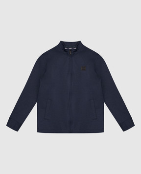 Dolce&Gabbana Children's blue sports jacket with logo patch L4JB7NFUGS156