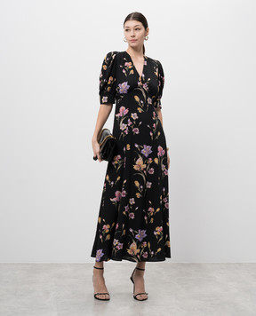 Twinset Black floral print midi dress 251TP2770