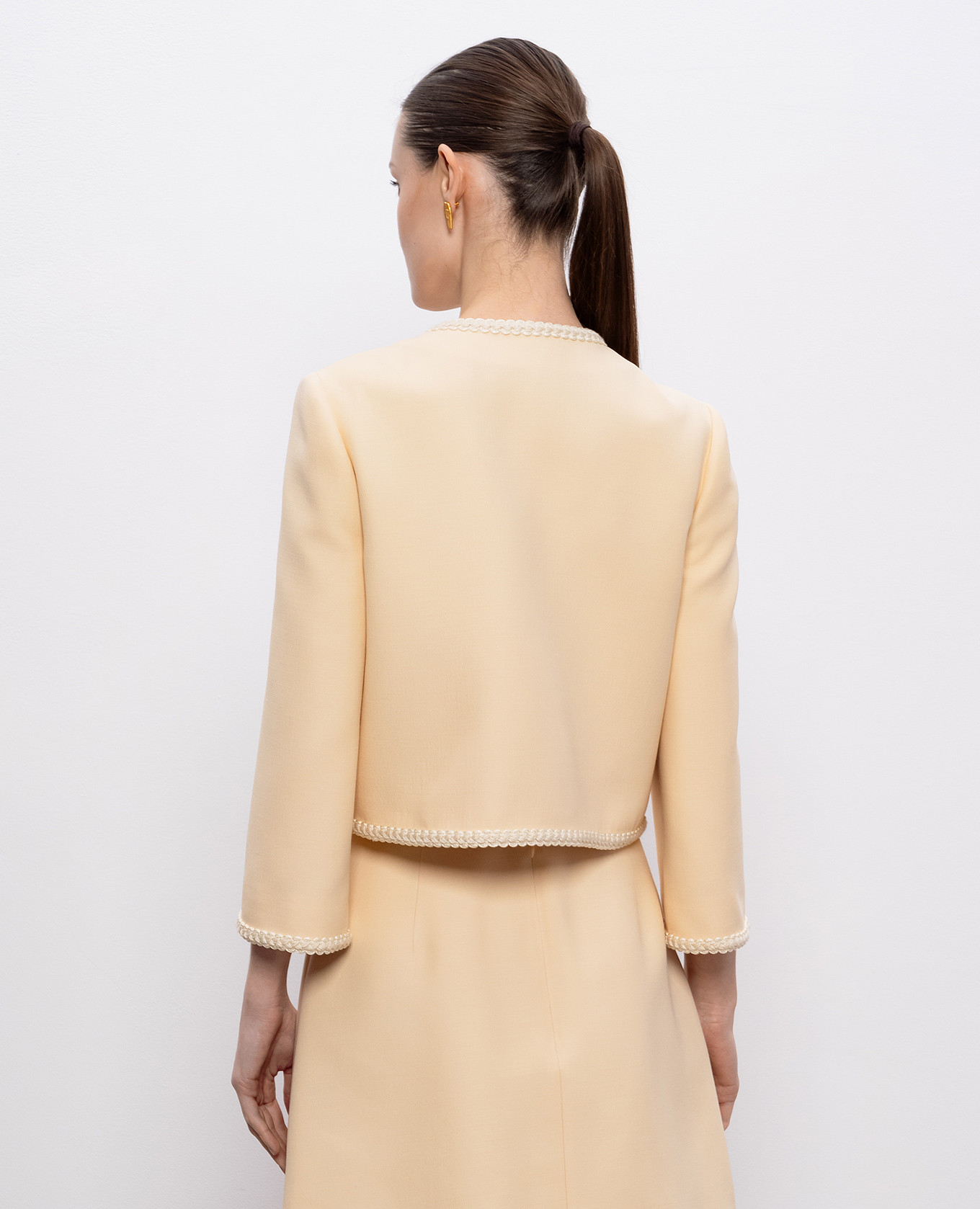 Beige wool and silk jacket Valentino 4