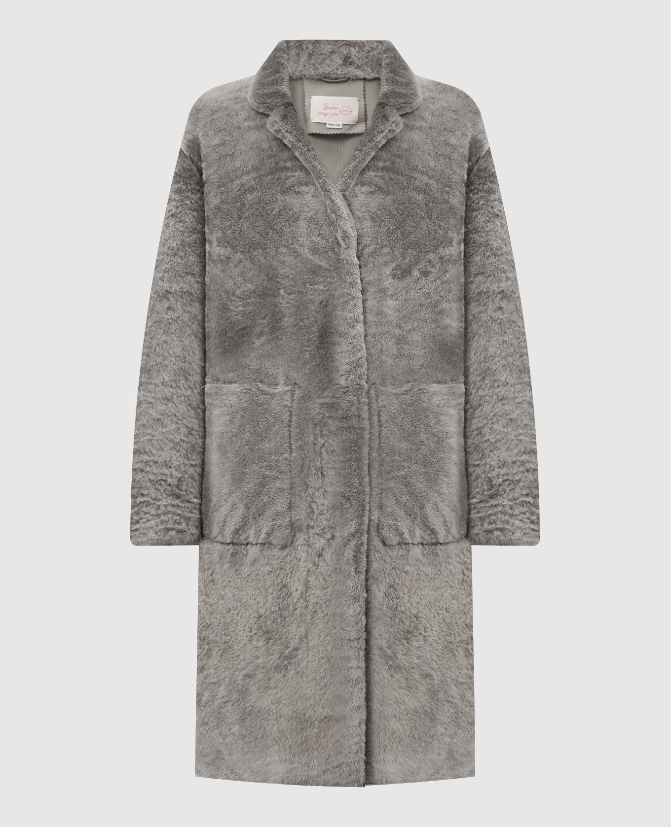 Gray sheepskin coat