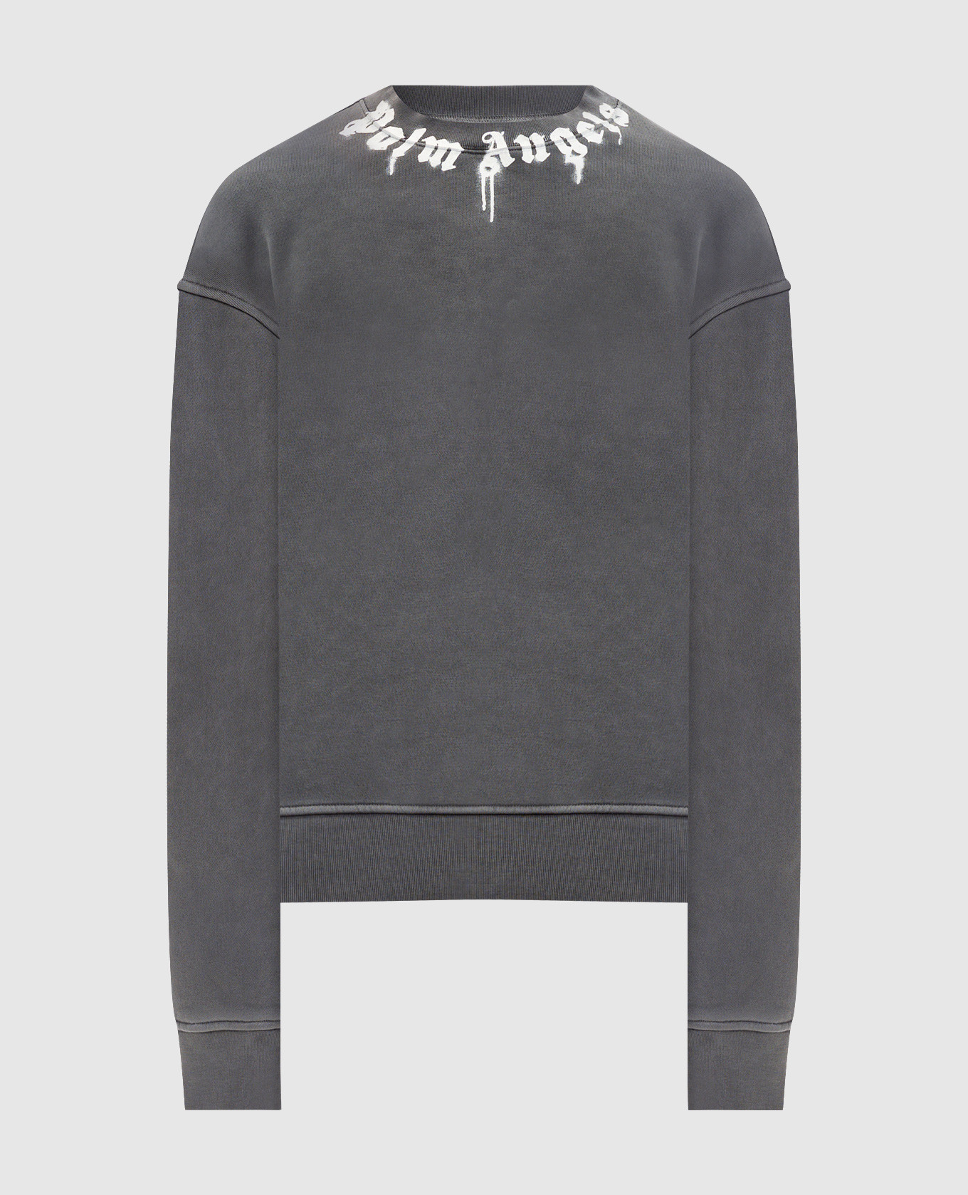 Grey insulated sweatshirt with logo print Palm Angels
