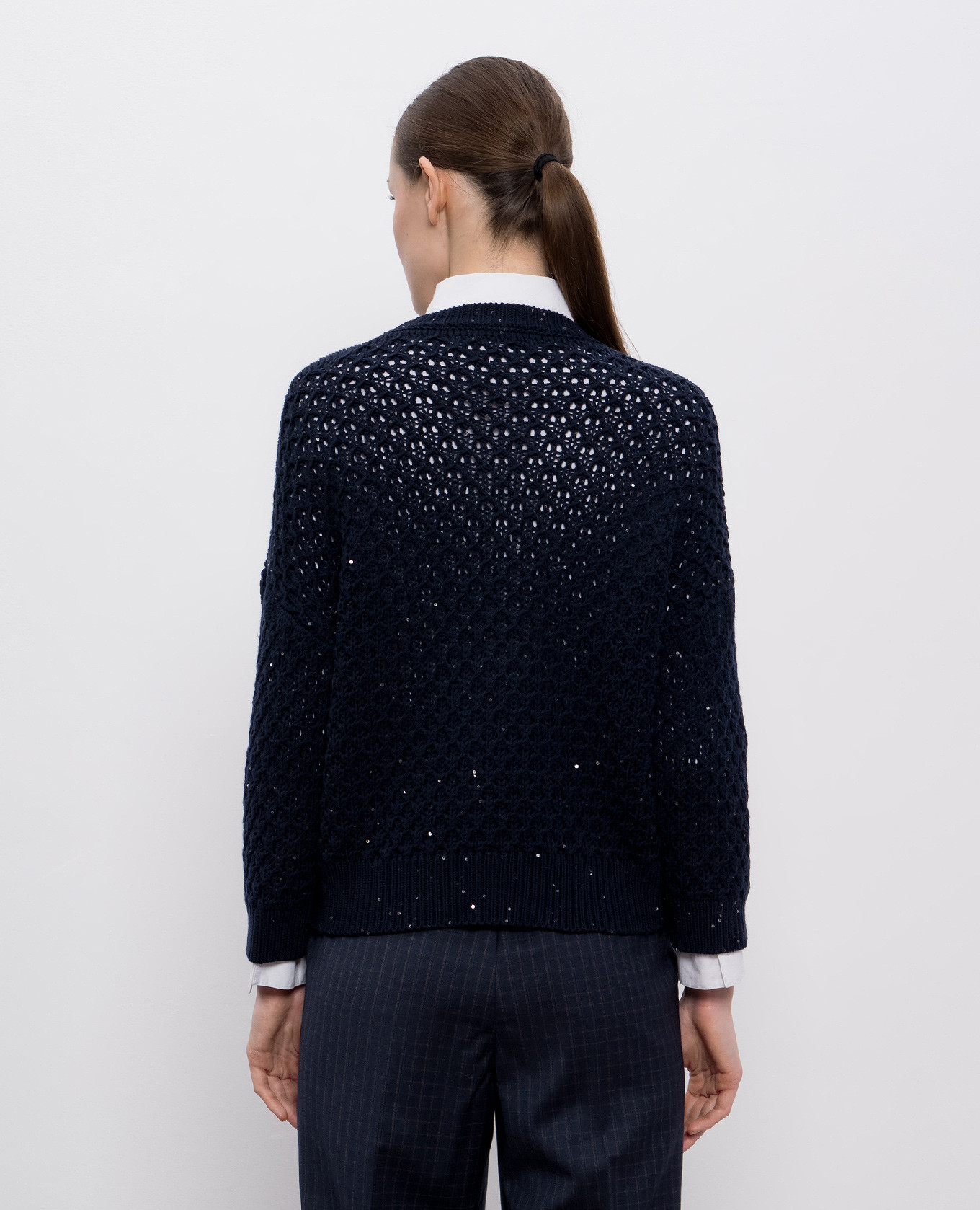 Blue wool sweater with sequins Peserico 4