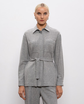 Peserico Gray wool and cashmere shirt with lurex S06074Z00A04314