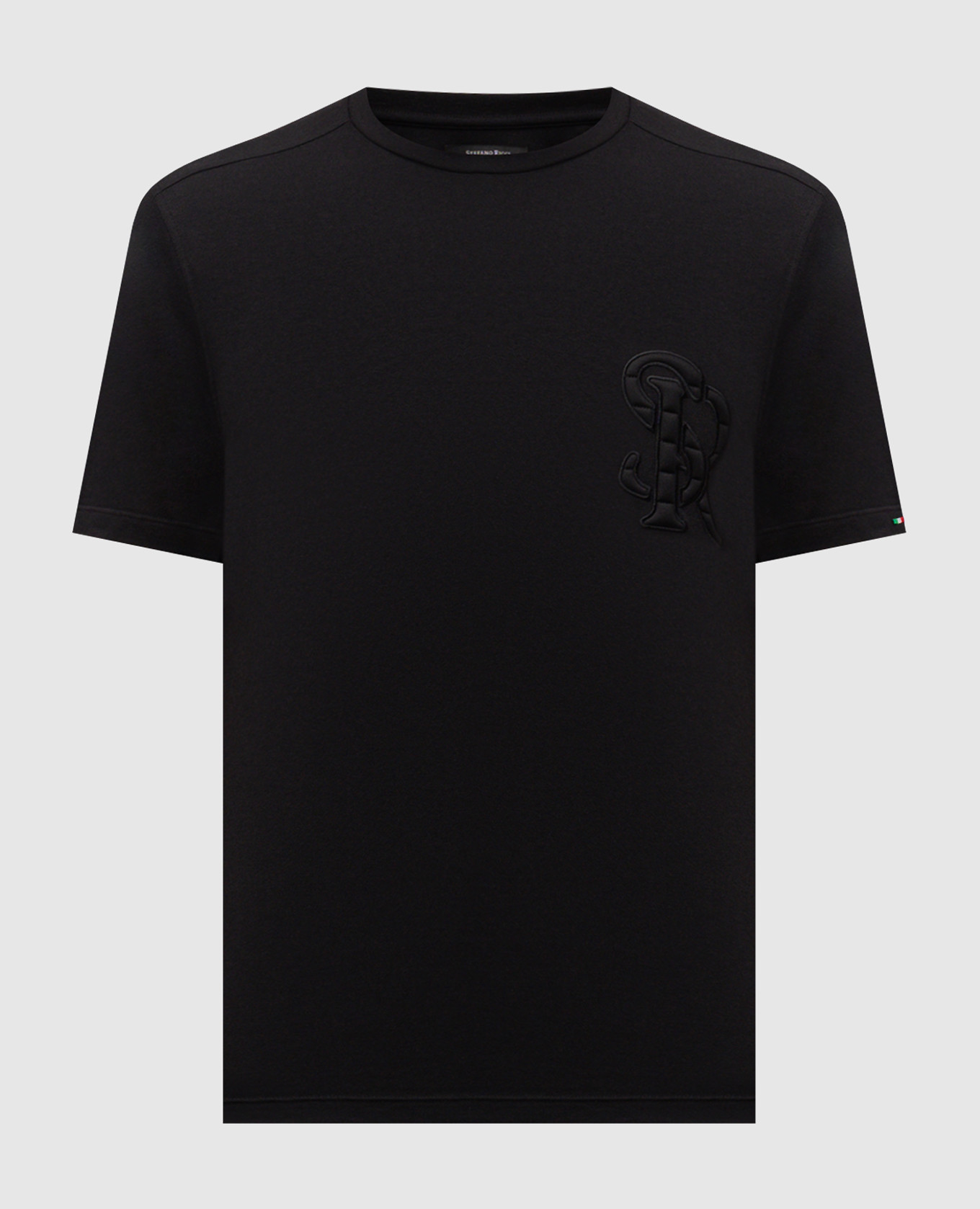 Black T-shirt with moongram logo Stefano Ricci
