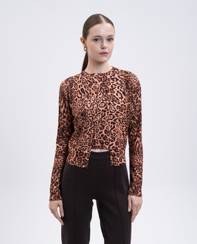 Twinset Brown animal print top and cardigan set 252TP3633