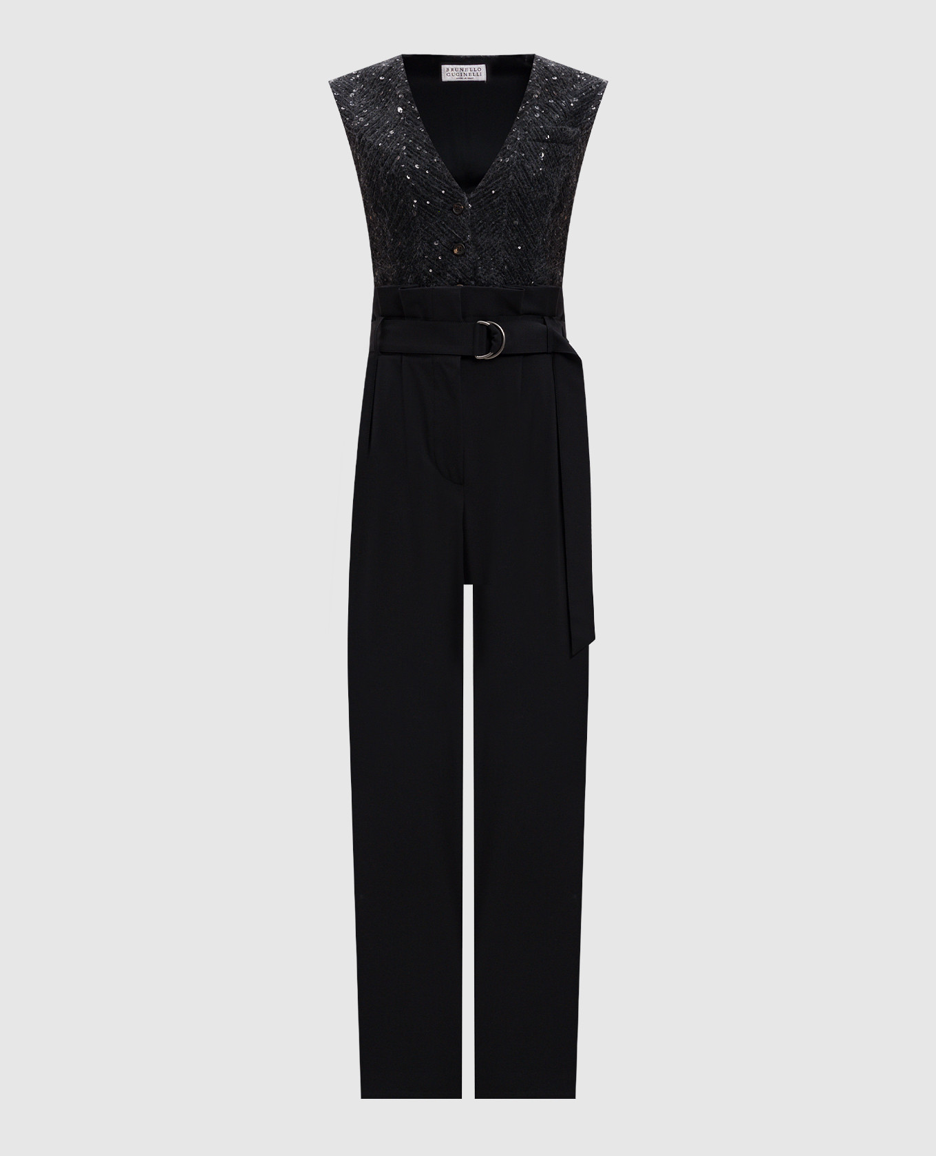 Wool jumpsuit with sequins brunello cucinelli