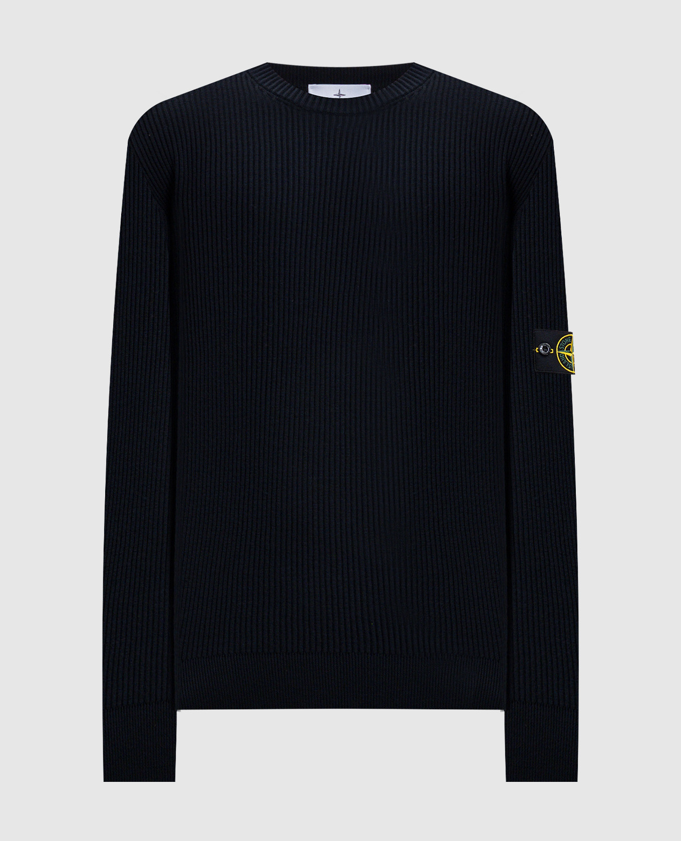 Blue wool sweater with logo patch Stone Island