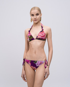 Dolce&Gabbana Purple floral print swimsuit O8A03JFSG9Q