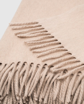 Brunello Cucinelli Beige cashmere plaid with fringe MPLC99922L