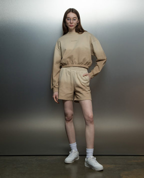 Woolrich Beige sweatshirt with logo embroidery CFWWSW0132FRUT3696