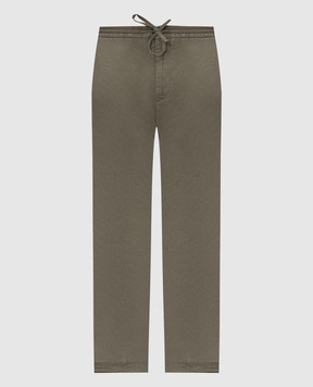 Canali Khaki linen pants SG0320291695