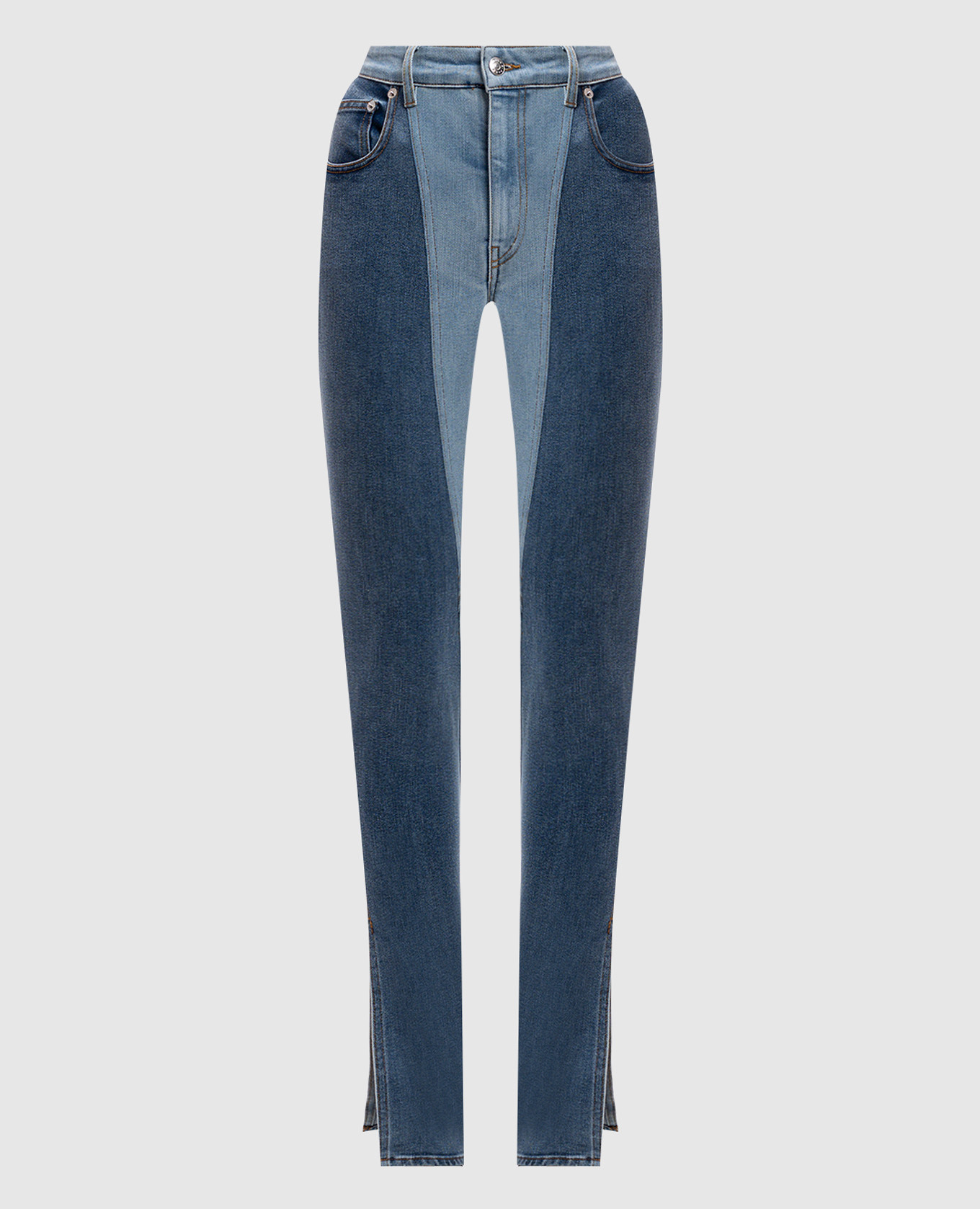 

Blue skinny jeans with logo patch Thierry Mugler