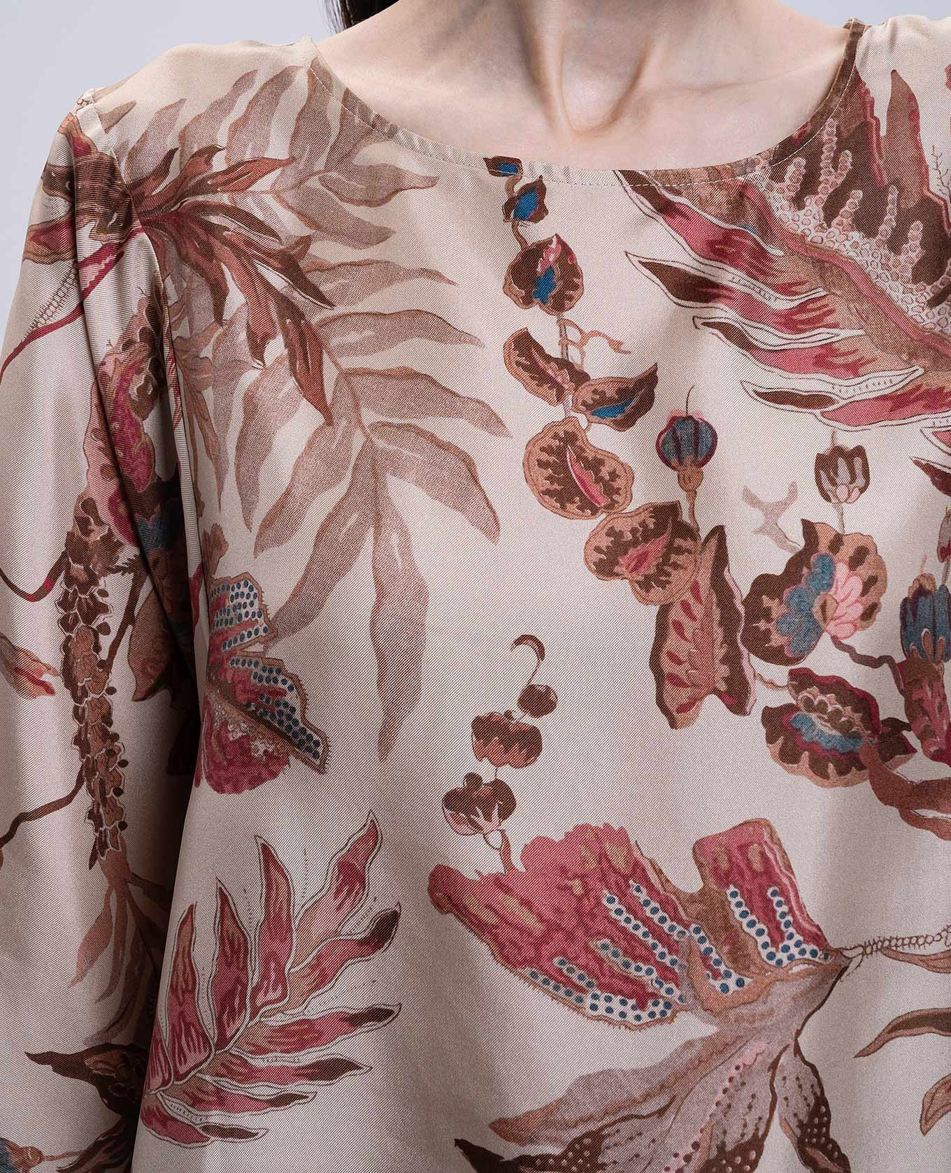 

FILIPPO beige printed silk blouse Max Mara Weekend