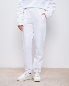 Dolce&Gabbana White joggers with logo embroidery FTC7PZGDCNO