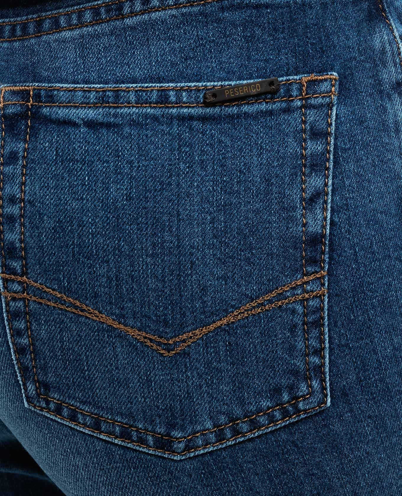 

Blue distressed jeans with logo Peserico