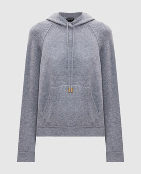 Tom Ford Gray cashmere hoodie FLK020YAX437