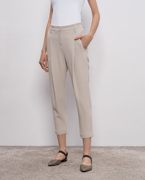 Brunello Cucinelli Beige silk pants M0F73P1980