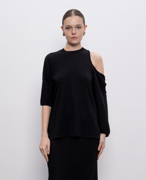 Jacob Lee Black sweater with silk and cashmere WCT0235SS25B