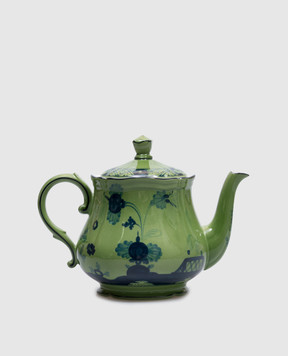 Ginori 1735 Green porcelain teapot from the Oriente Italiano collection 600 ml 003RG00FTE400G00123600