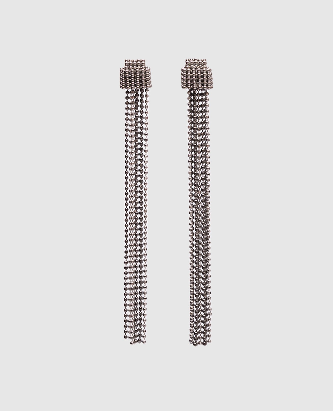 

Silver earrings with a monil chain Peserico