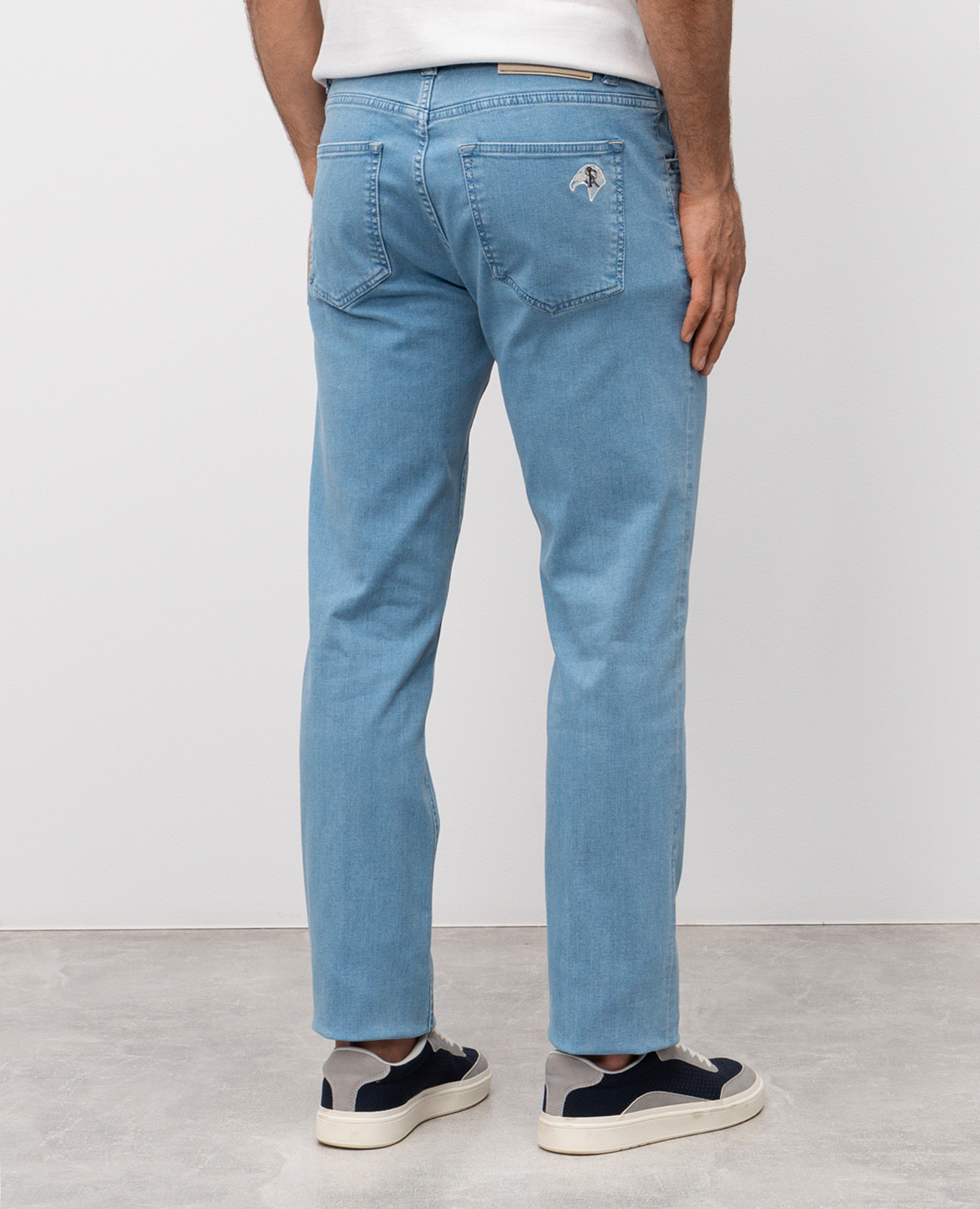 

Blue jeans with logo patch Stefano Ricci, Light blue