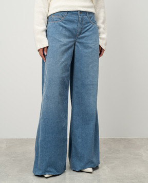 Ermanno Scervino Blue corduroy pants D457P368FGQ