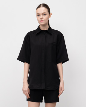 Lou Lou Studio Black shirt MOHELI with linen MOHELI