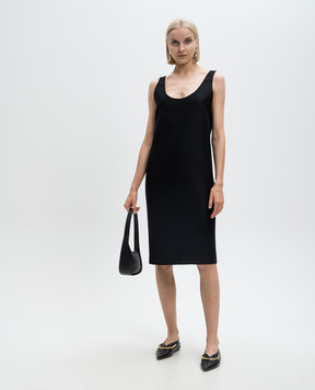 The Row Black midi dress Bumi made of wool and silk 8000W2511