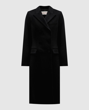 Valentino Black double-breasted wool and cashmere coat 5B3CA7606JA