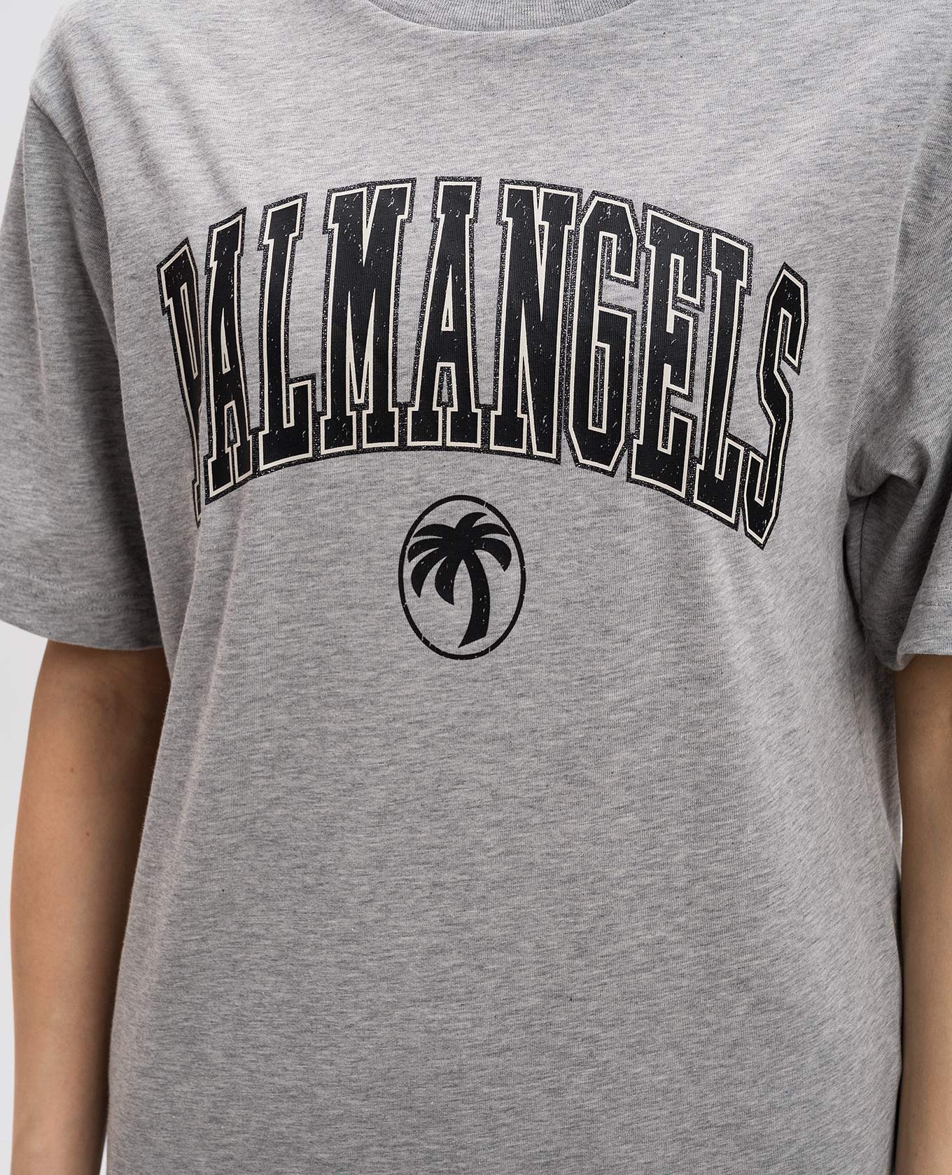 Grey T-shirt with logo print Palm Angels 5