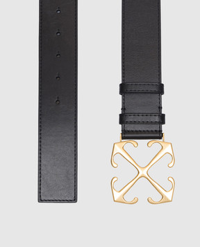Off-White Black leather strap with Arrow logo OWRB134C99LEA001