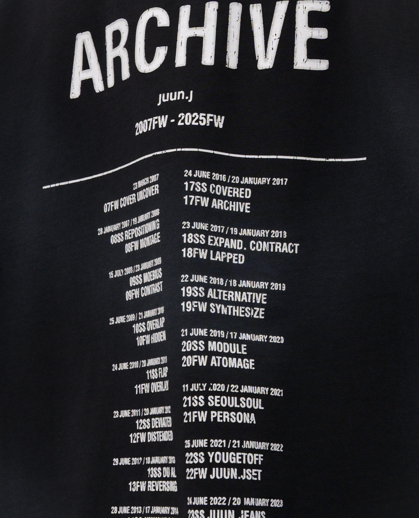 

Black ARCHIVE TOUR T-shirt Juun.j