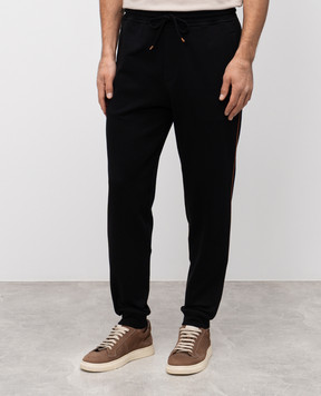 Brunello Cucinelli Black joggers with piping MW8633311G