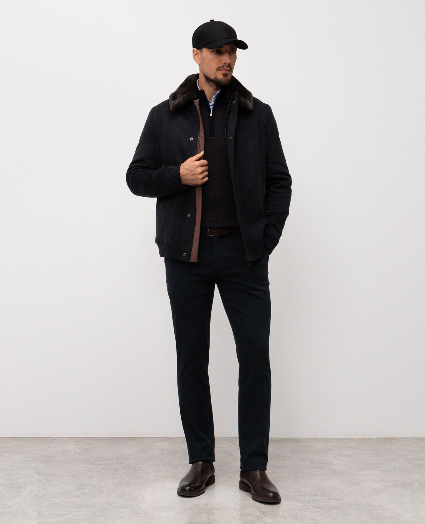 Blue wool and cashmere sweater with a pattern Cashmere&Whiskey 2