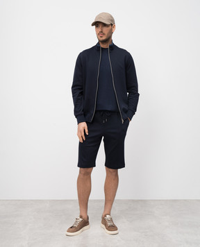 CAPOBIANCO Blue shorts with emblem 18M751TS004856