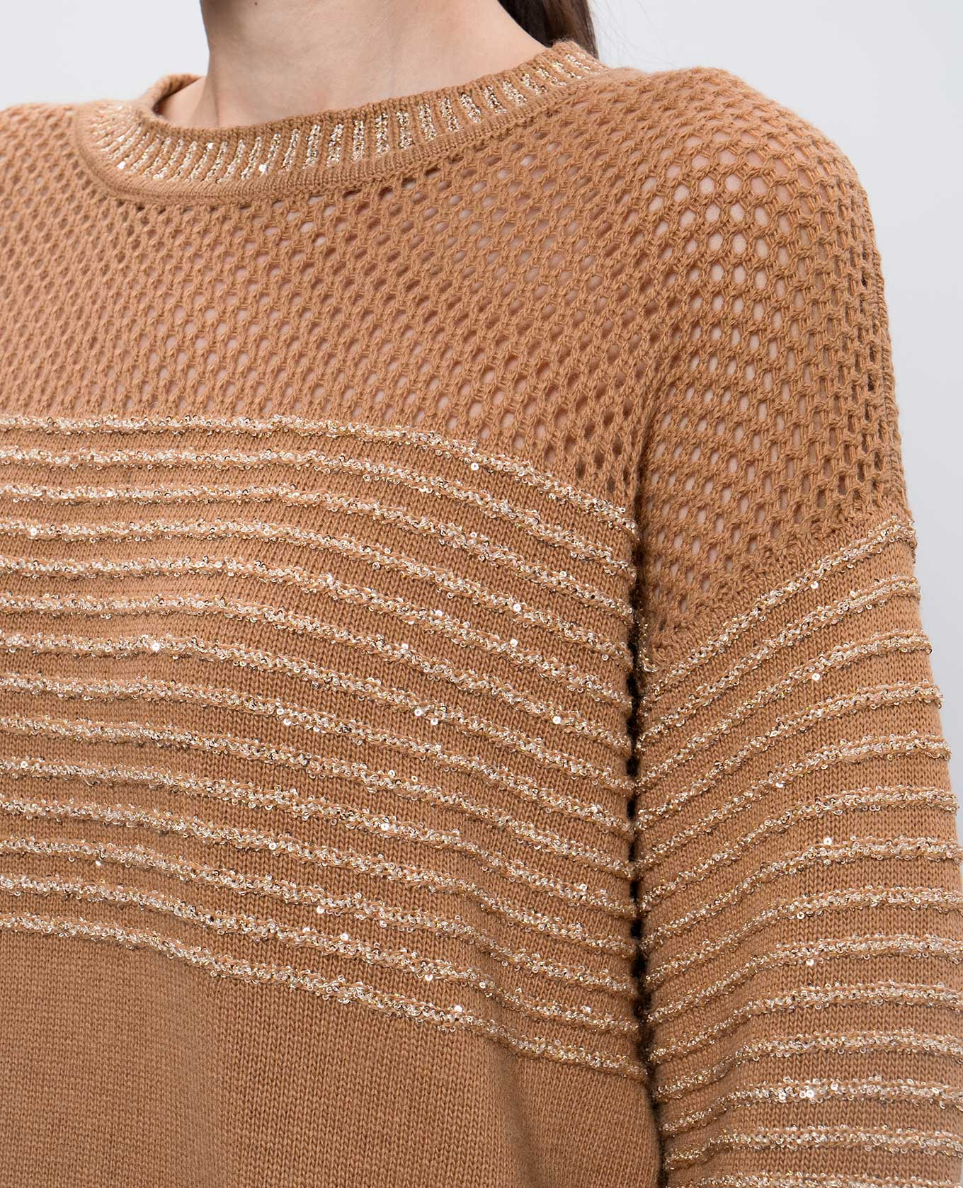 

Brown wool jumper with an openwork pattern Twinset