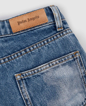 Palm Angels Children's blue jeans with embroidered monogram logo PGYA008F25DEN001612