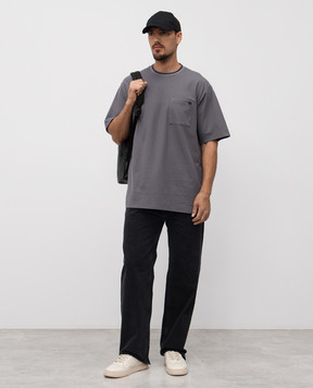 Dolce&Gabbana Grey T-shirt with DG logo monogram embroidery G8ST3ZHU7UT