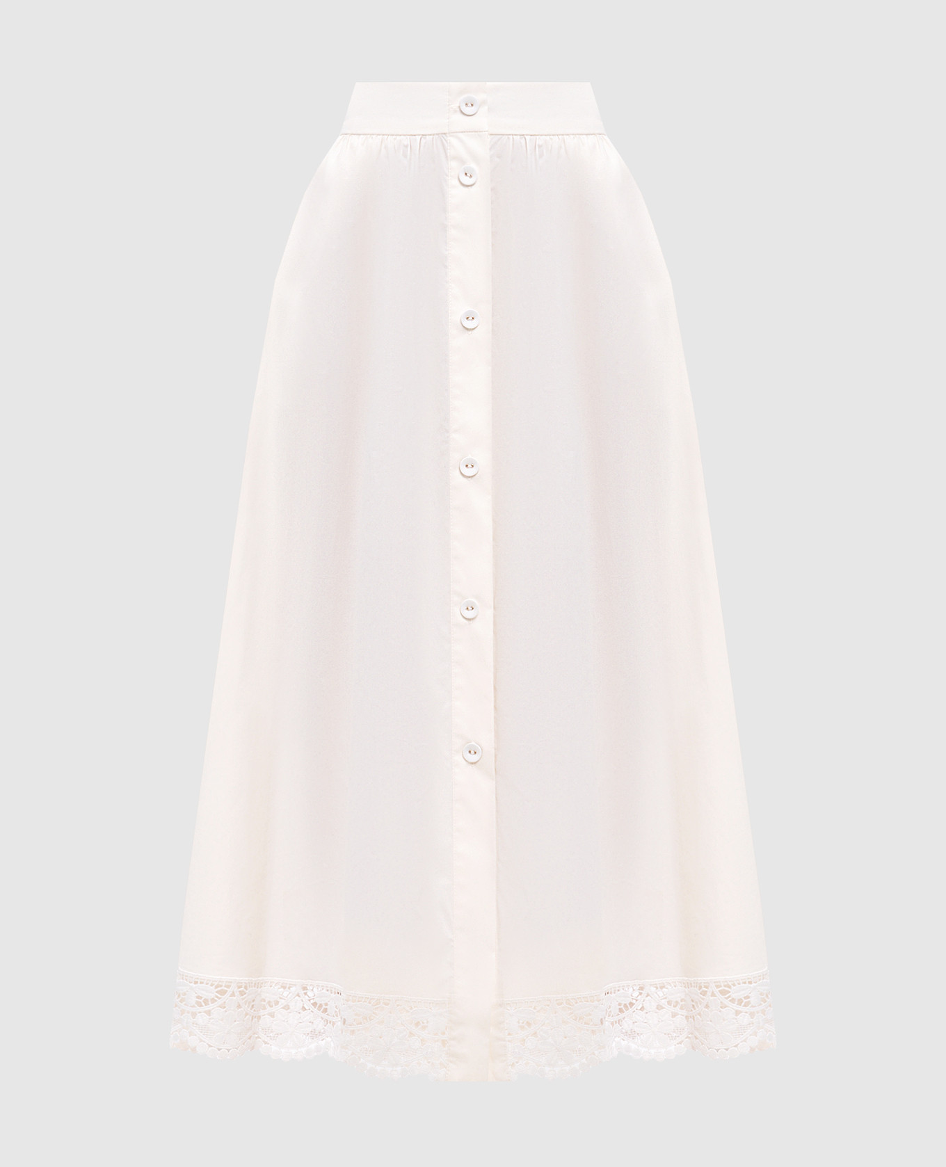 

Beige midi skirt with lace Twinset