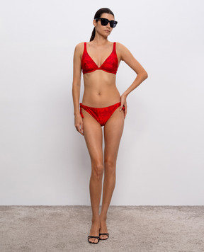 Vilebrequin Burgundy floral print swimsuit panties FLACH118