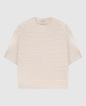 Peserico Beige openwork top S99783F0709110