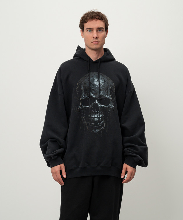 Vetements - Black hoodie with print and logo UA65HD570B