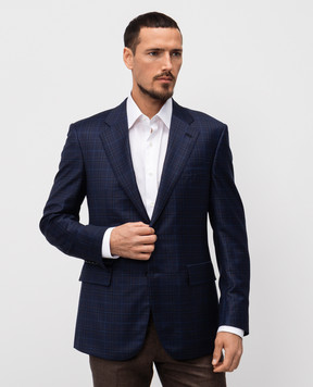 Stefano Ricci Blue checked wool jacket M1RF432000W0003T