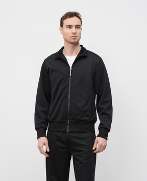 Palm Angels Black sports jacket with logo print PMBD089S25FAB001