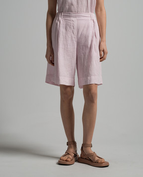 ANNECLAIRE Pink linen shorts D0691405